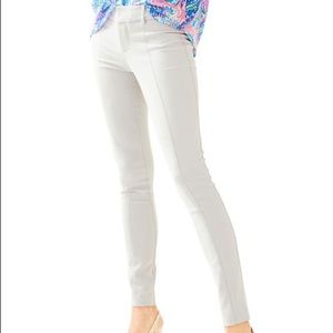 NWT Lilly Pulitzer Chantal Stretch Dinner Pant in Palm Beach Grey- Size 00